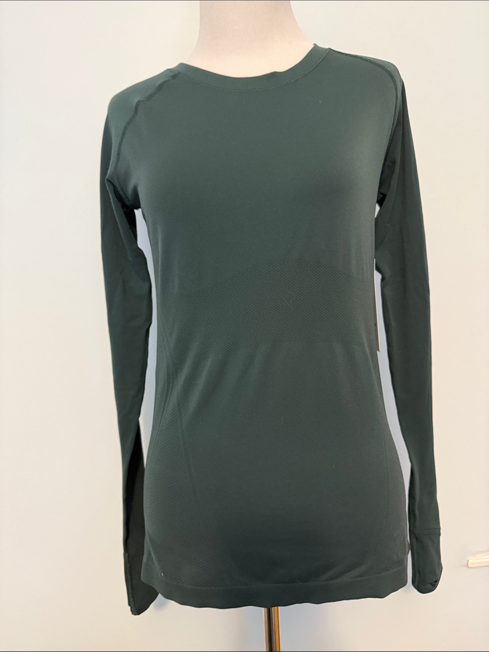 Athleta Long-Sleeve Crew Tee in Forest Green